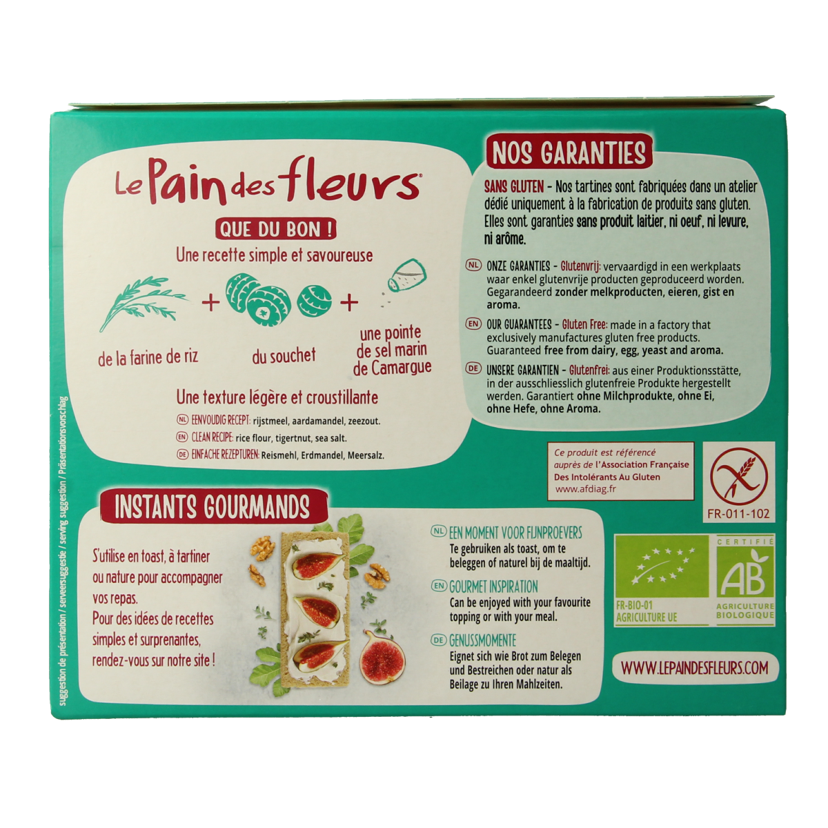 Pain Des Fleurs Krokante crackers aardamandel glutenvrij bio 150.00 Gram