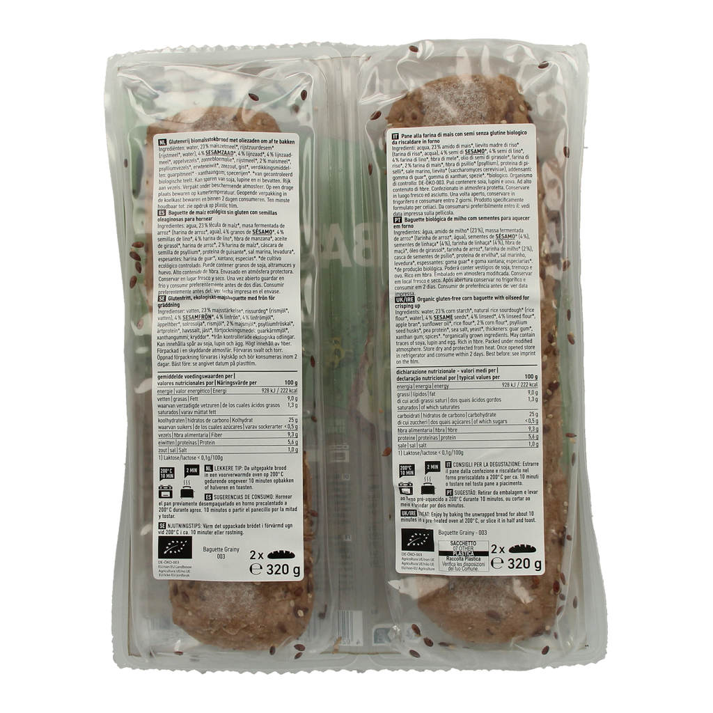 Schnitzer Baguette grainy glutenvrij bio 2.00 Stuks