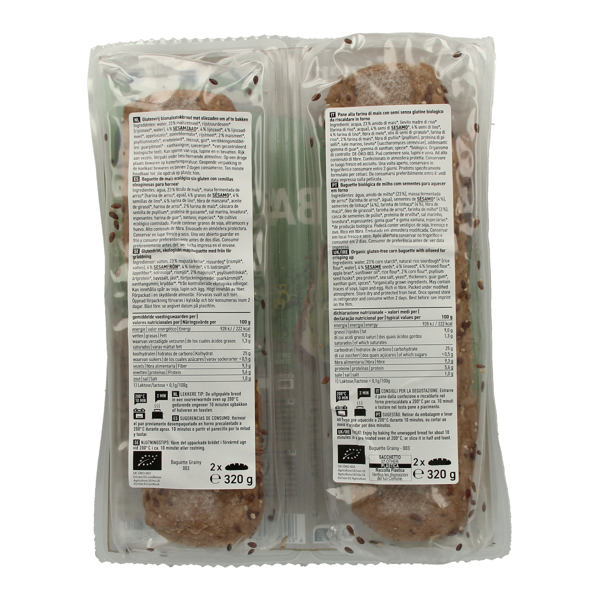 Schnitzer Baguette grainy glutenvrij bio 2.00 Stuks