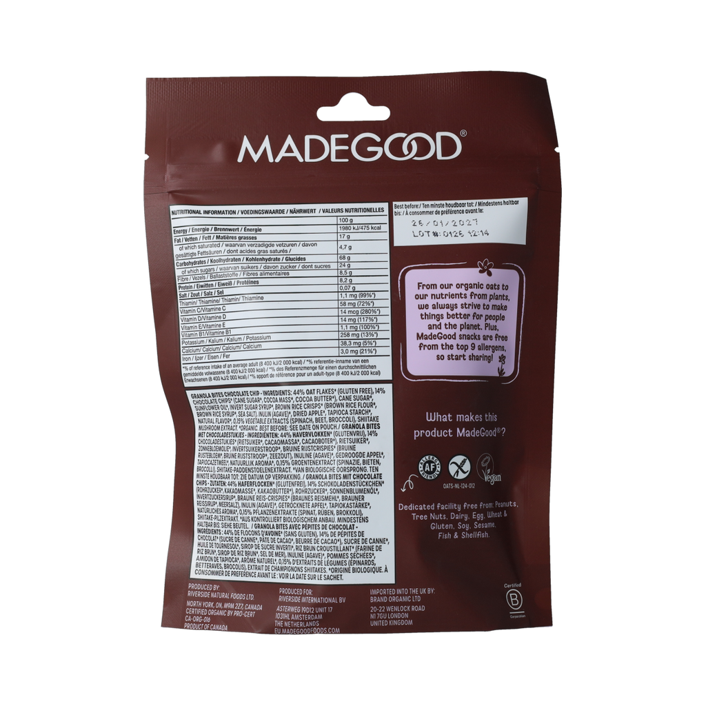 Made Good Granola minis chocolate chip bio 100.00 Gram