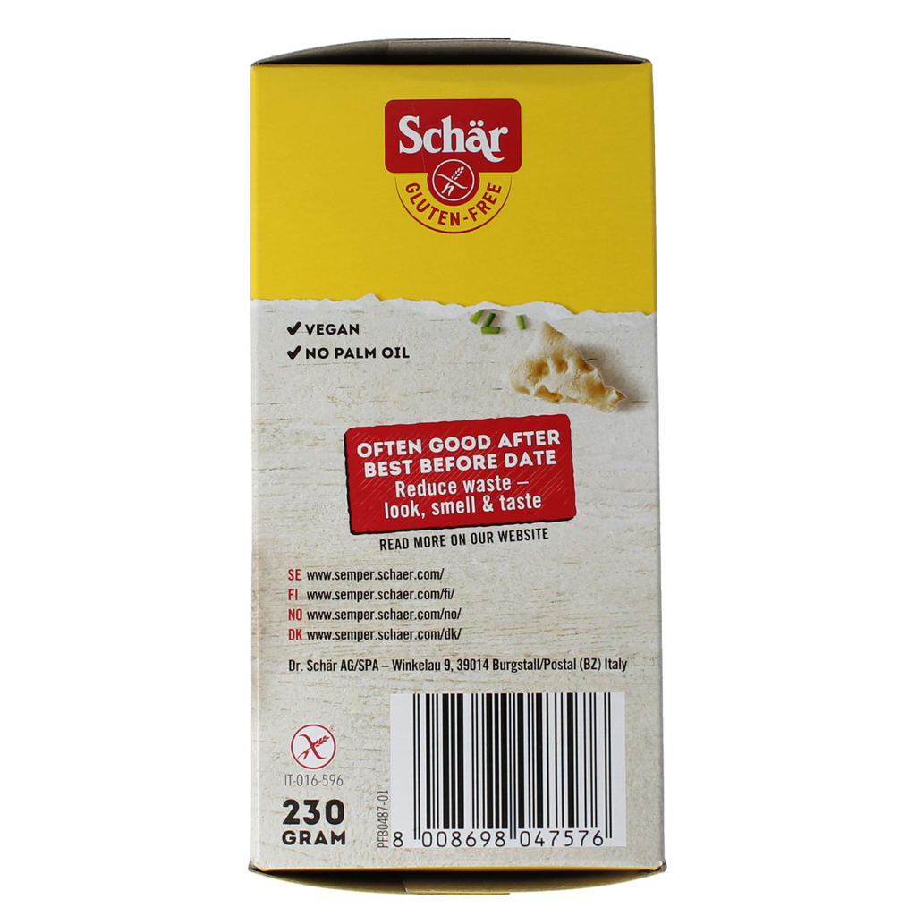 Schar Knackerbrod dun vezelrijk glutenvrij 230.00 Gram