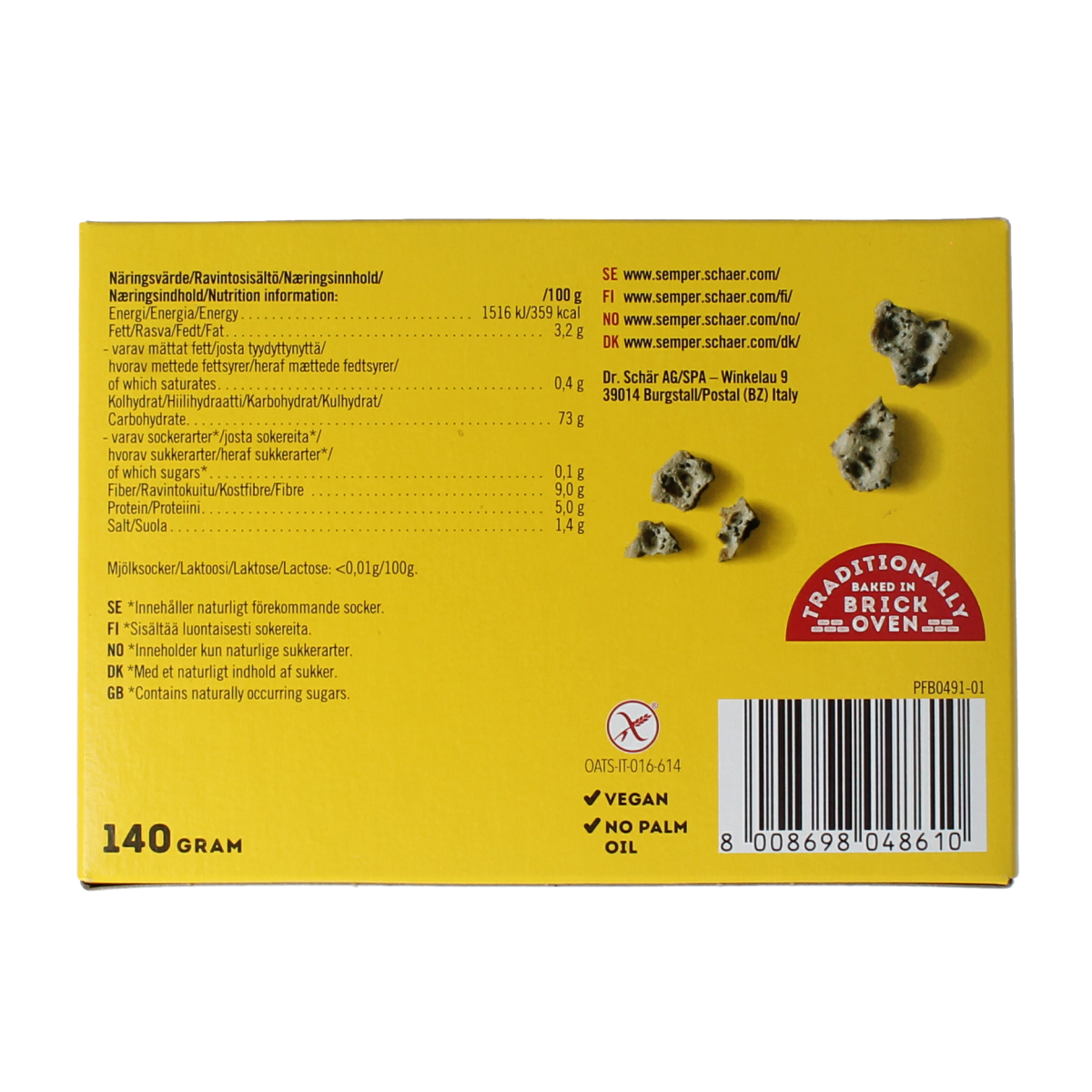 Schar Superknacke met chia glutenvrij 140.00 Gram