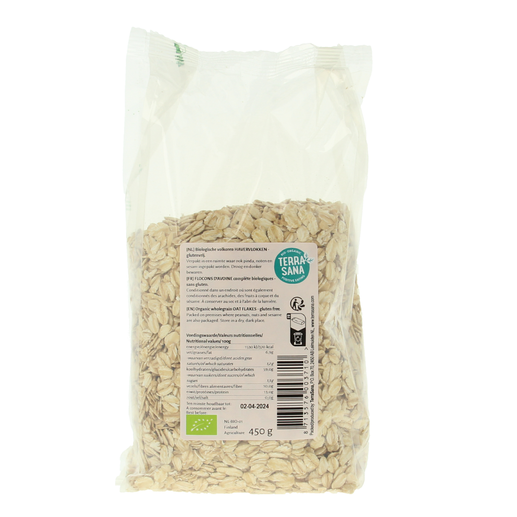 TerraSana Havervlokken glutenvrij bio 450.00 Gram
