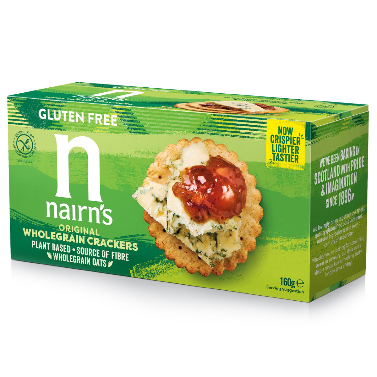 Nairns Volkoren crackers glutenvrij 160.00 Gram