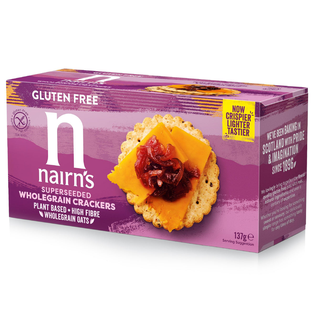 Nairns Volkoren crackers seeded glutenvrij 137.00 Gram